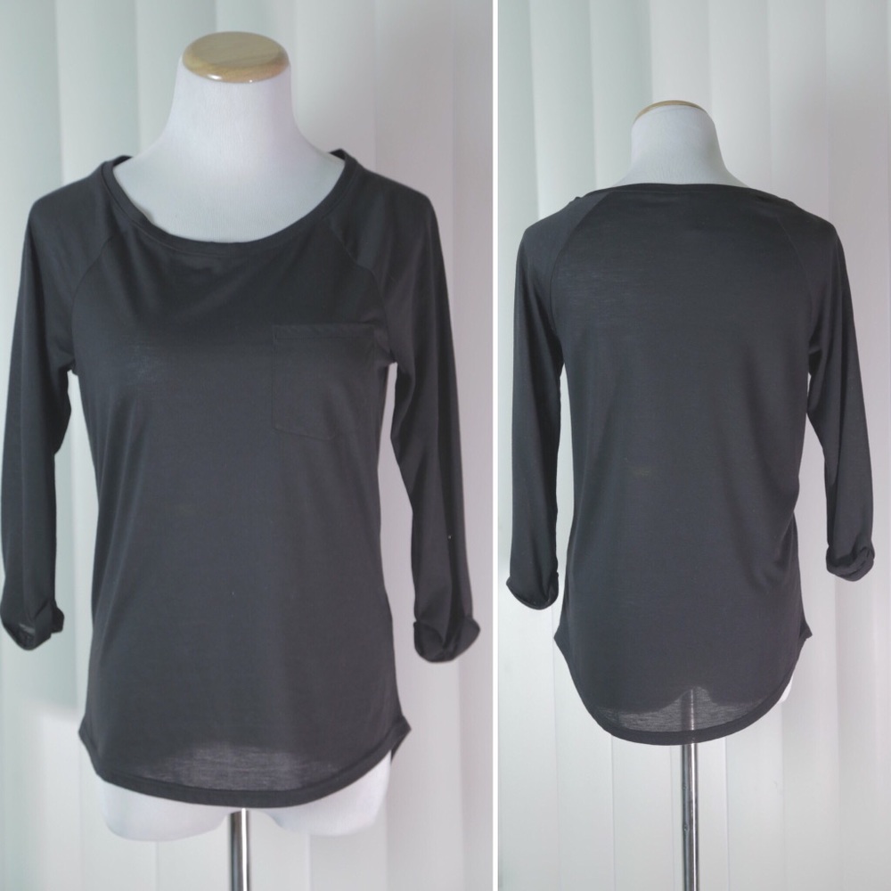 DONATED 🌟 Semi-sheer Black 3/4 sleeve tee